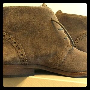 Franco Sarto taupe suede ankle boot